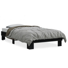 (black, 90 x 200 cm) vidaXL Bed Frame Engineered Wood and Metal