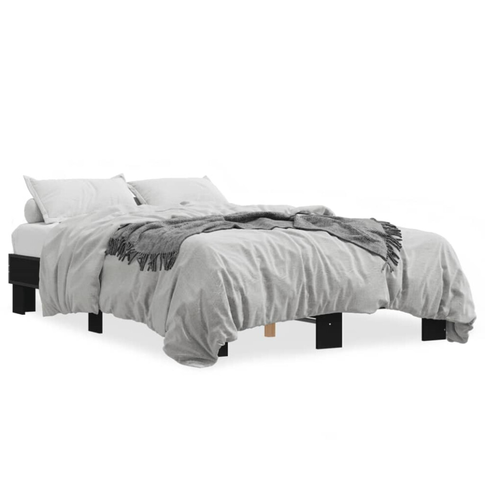 Vidaxl (Black, 140 X 200 Cm) Bed Frame Engineered Wood And Metal