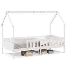 vidaXL Kinderbett Hausbett Weiß 90x200 cm Massivholz Kiefer