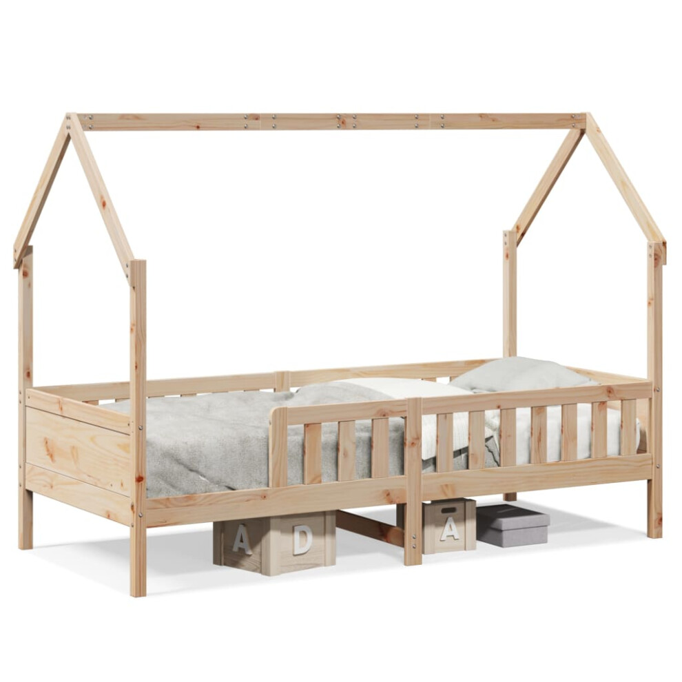 Vidaxl (Brown, 80 X 200 Cm) Kids' House Bed Frame Toddler Bed Base Children's Bed Solid Wood Pine