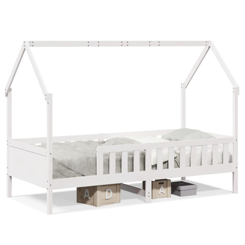 Vidaxl (White, 80 X 200 Cm) Kids' House Bed Frame Toddler Bed Base Children's Bed Solid Wood Pine