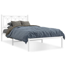 (white, 100 x 190 cm/ with headboard) vidaXL Metal Bed Frame with Headboard Home Bed Base Bedstead