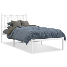 (white, 80 x 200 cm/ with headboard) vidaXL Metal Bed Frame with Headboard Home Bed Base Bedstead