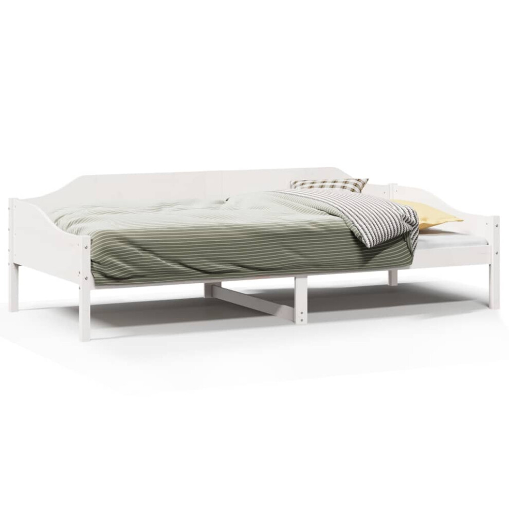 Vidaxl (White, 90 X 200 Cm) Bed Frame Bedstead Bed Base Wax Solid Wood Pine