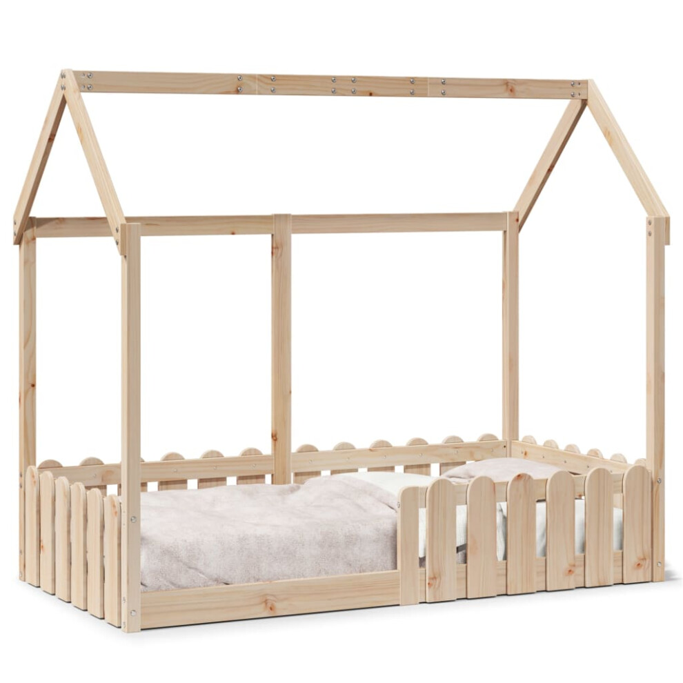 (natural, 80 x 160 cm) vidaXL Kids' House Bed Frame Home Bedstead Children Bed Base Solid Wood Pine