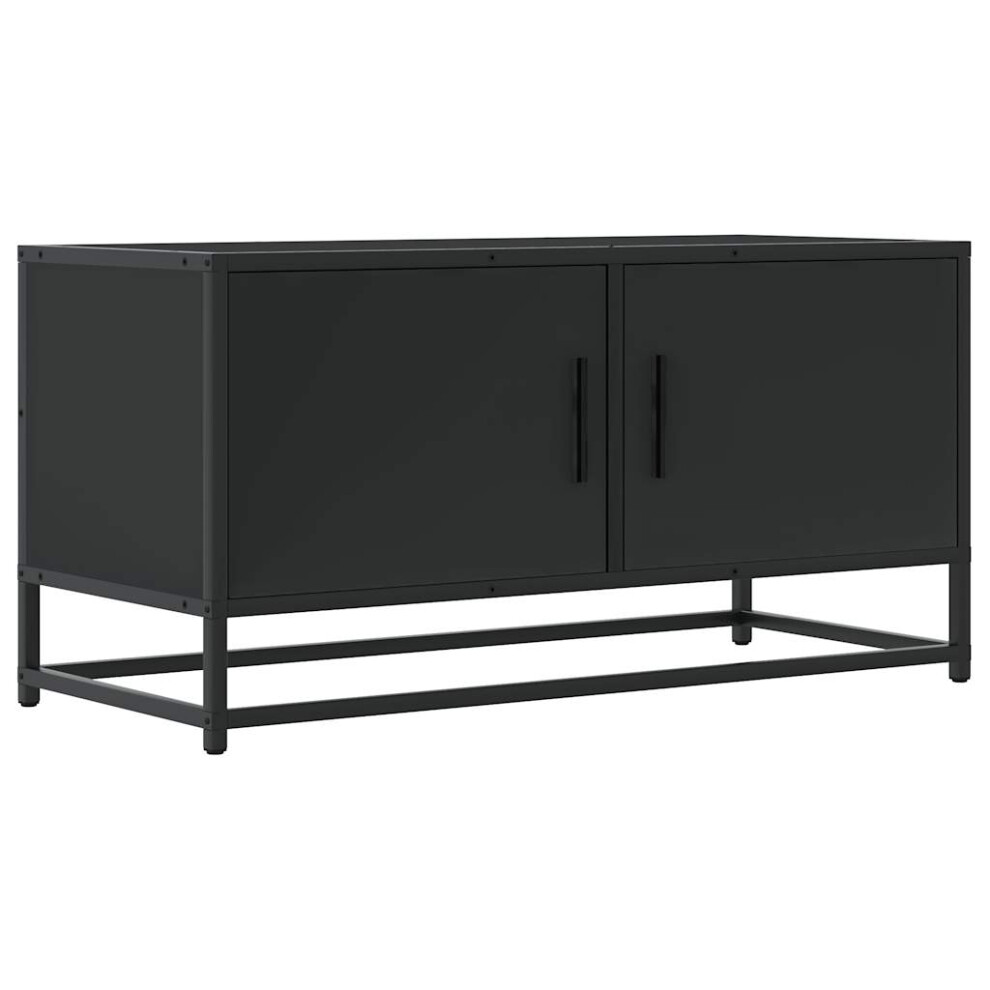 (black) vidaXL TV Cabinet TV Stand Media TV Unit Engineered Wood and Metal