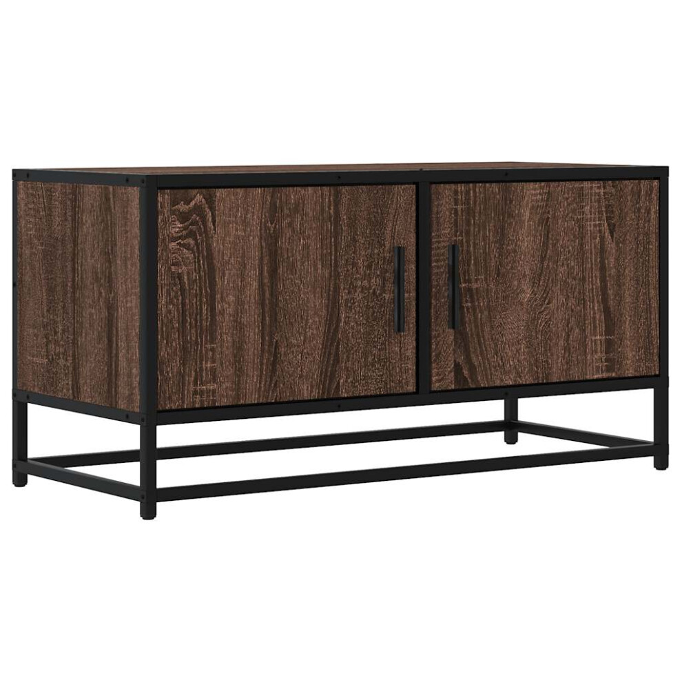 (brown oak) vidaXL TV Cabinet TV Stand Media TV Unit Engineered Wood and Metal