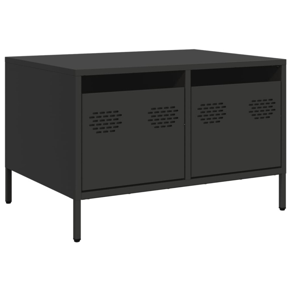 (black) vidaXL TV Cabinet TV Stand TV Unit Hifi Media Cabinet Cold-rolled Steel