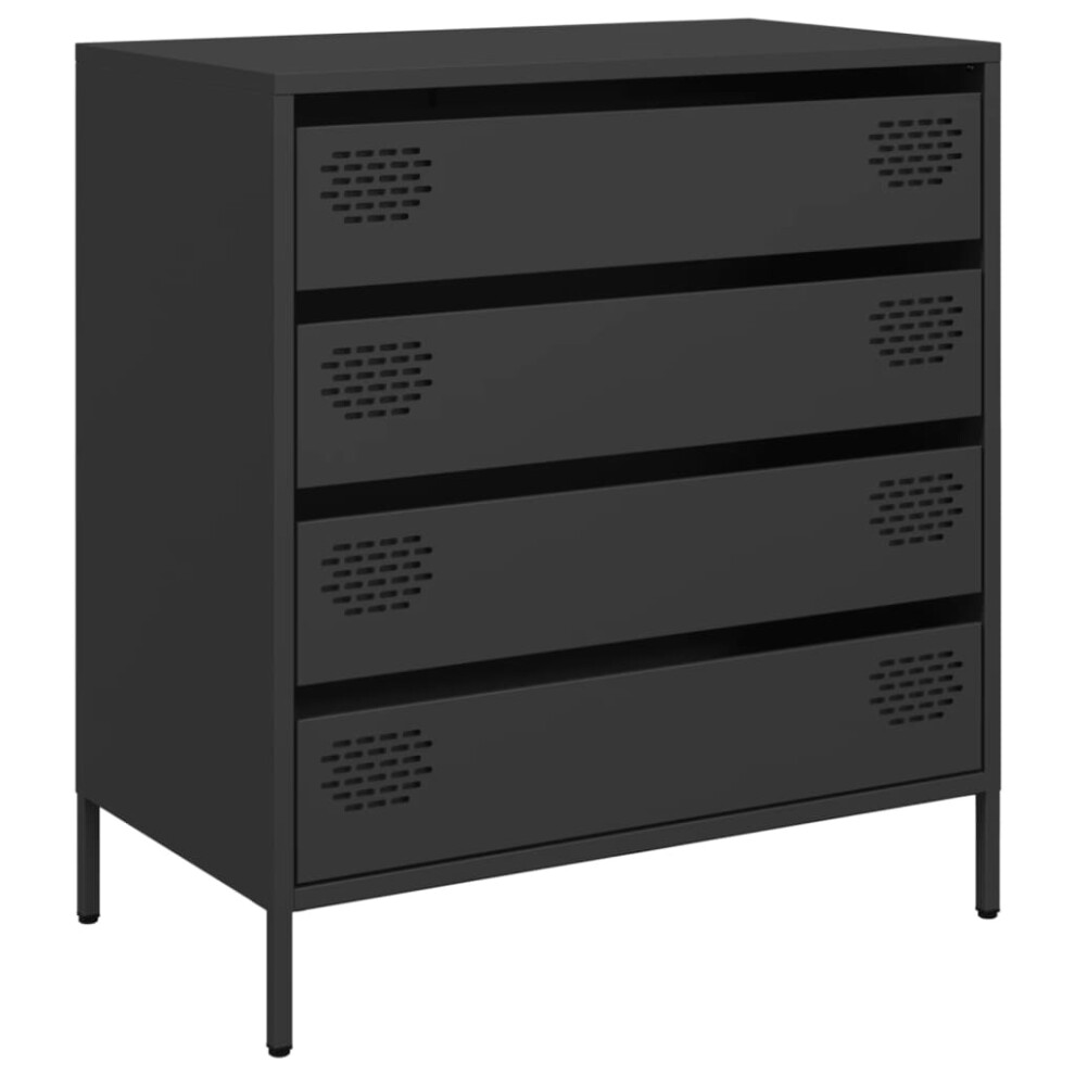 (black) vidaXL Sideboard Side Cabinet Storage Cupboard Highboard Cold-rolled Steel