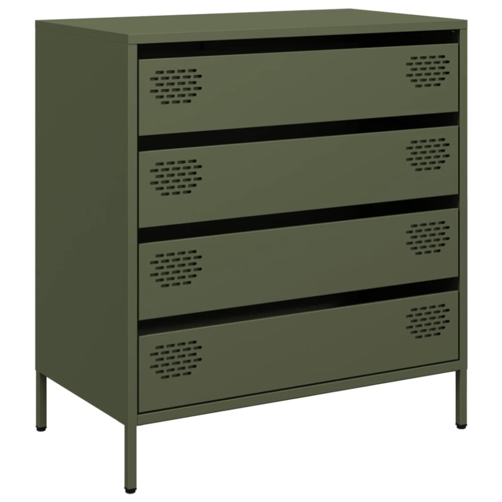 (green) vidaXL Sideboard Side Cabinet Storage Cupboard Highboard Cold-rolled Steel