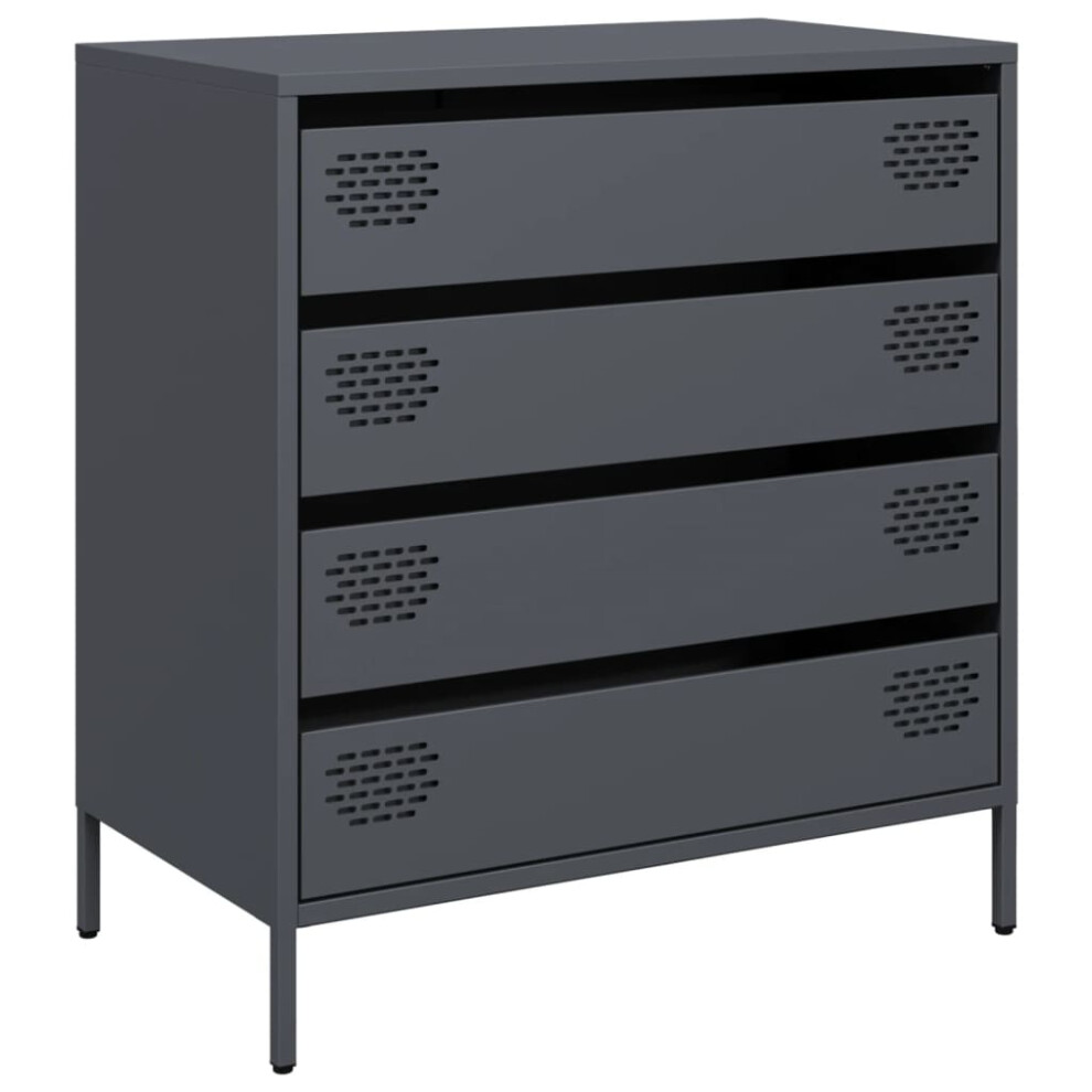 (anthracite) vidaXL Sideboard Side Cabinet Storage Cupboard Highboard Cold-rolled Steel