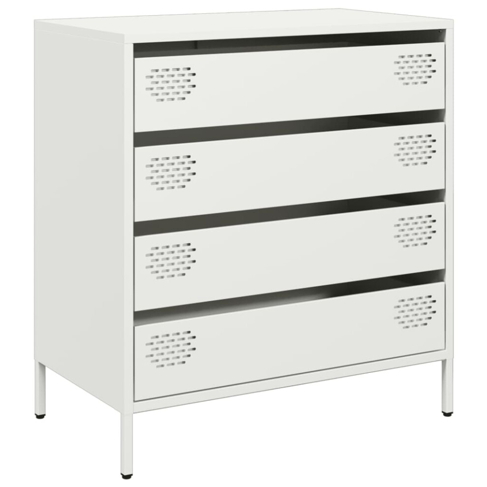 (white) vidaXL Sideboard Side Cabinet Storage Cupboard Highboard Cold-rolled Steel