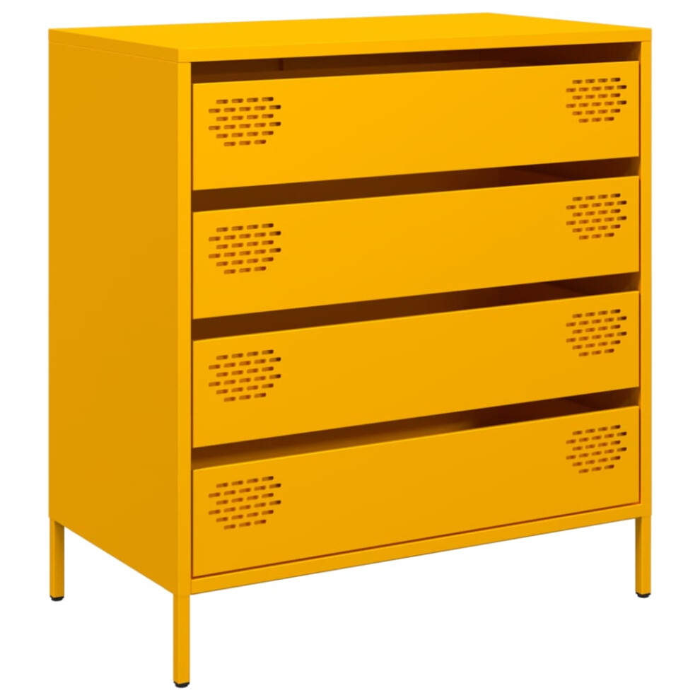 (yellow) vidaXL Sideboard Side Cabinet Storage Cupboard Highboard Cold-rolled Steel