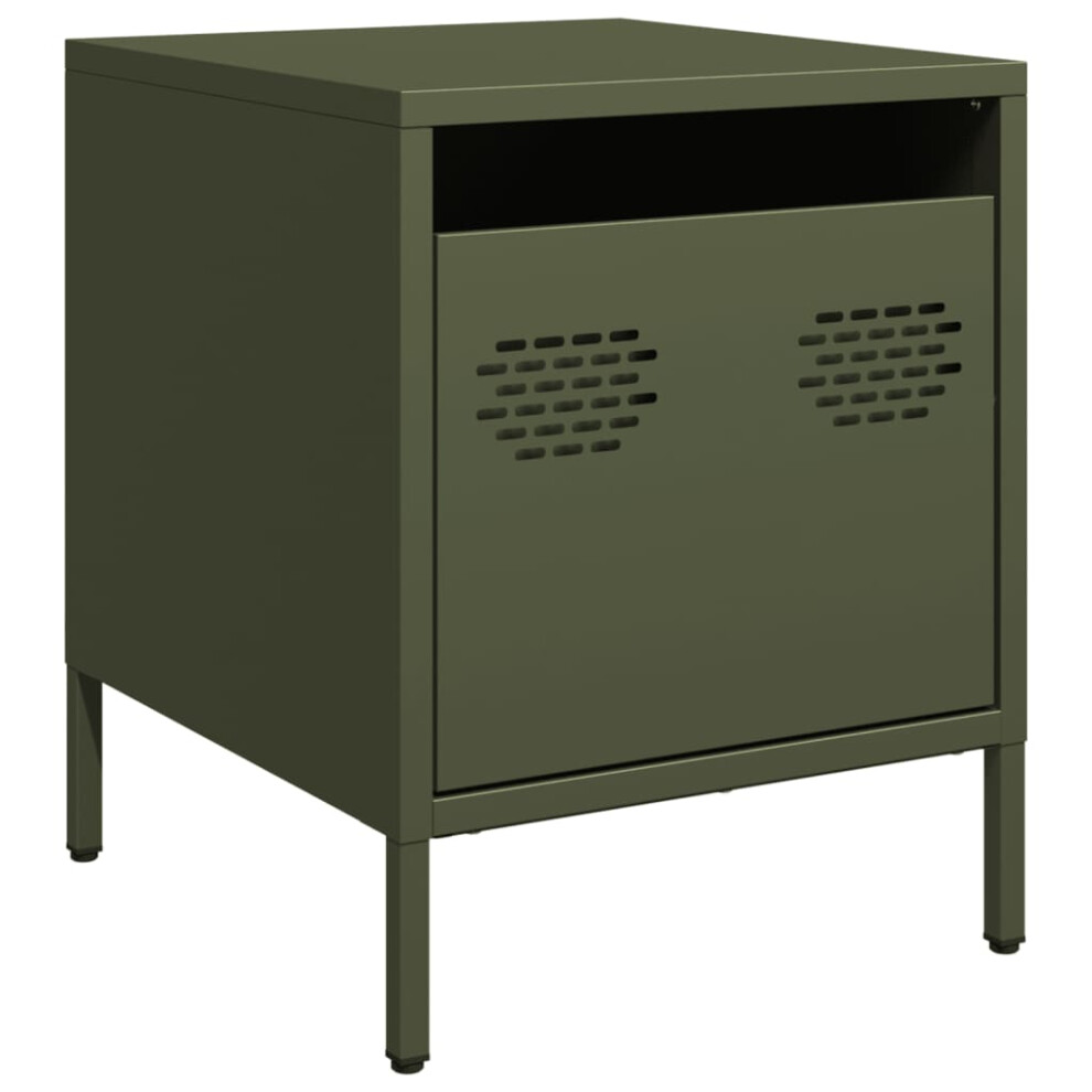 Vidaxl (Green, 1 Pcs) Bedside Cabinets Nightstand Side Table Bed Table Bed Cabinetâ Steel
