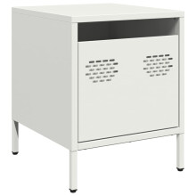 (white, 1 pcs) vidaXL Bedside Cabinets Nightstand Side Table Bed Table Bed Cabinet Steel