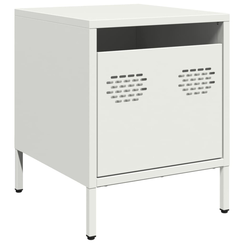 Vidaxl (White, 1 Pcs) Bedside Cabinets Nightstand Side Table Bed Table Bed Cabinetâ Steel