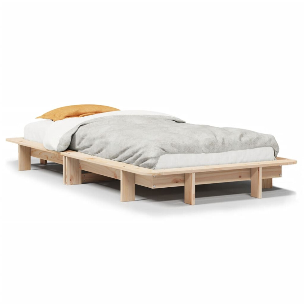 Vidaxl (Natural, 90 X 190 Cm) Bed Frame Home Bedstead Bed Base Mattress Foundation Solid Wood Pine