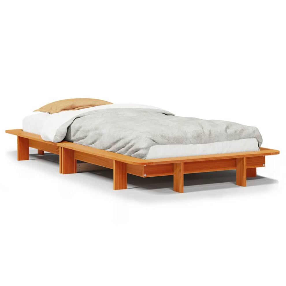 Vidaxl (Wax Brown, 100 X 200 Cm) Bed Frame Home Bedstead Bed Base Mattress Foundation Solid Wood Pine