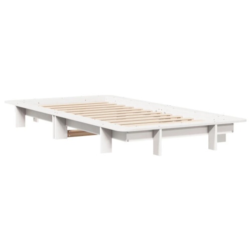 VidaXL (white, 90 x 190 cm) vidaXL Bed Frame Home Bedstead Bed Base Mattress Foundation Solid Wood Pine 2