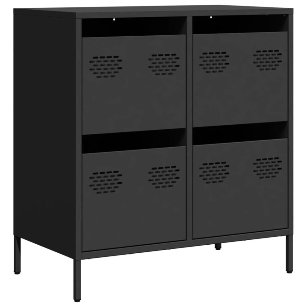 Vidaxl (Black, 68 X 39 X 73.5 Cm) Sideboard Cabinet Storage Cupboard Highboard Cold-Rolled Steel