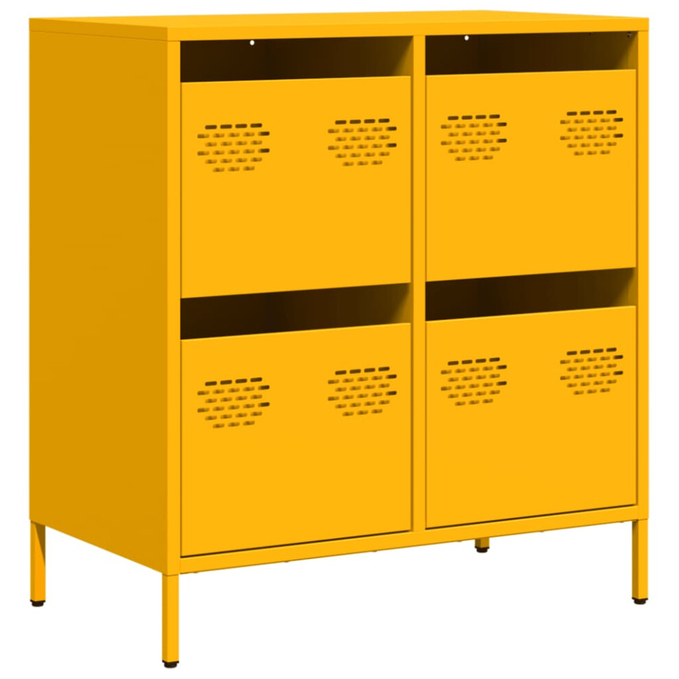 Vidaxl (Yellow, 68 X 39 X 73.5 Cm) Sideboard Cabinet Storage Cupboard Highboard Cold-Rolled Steel