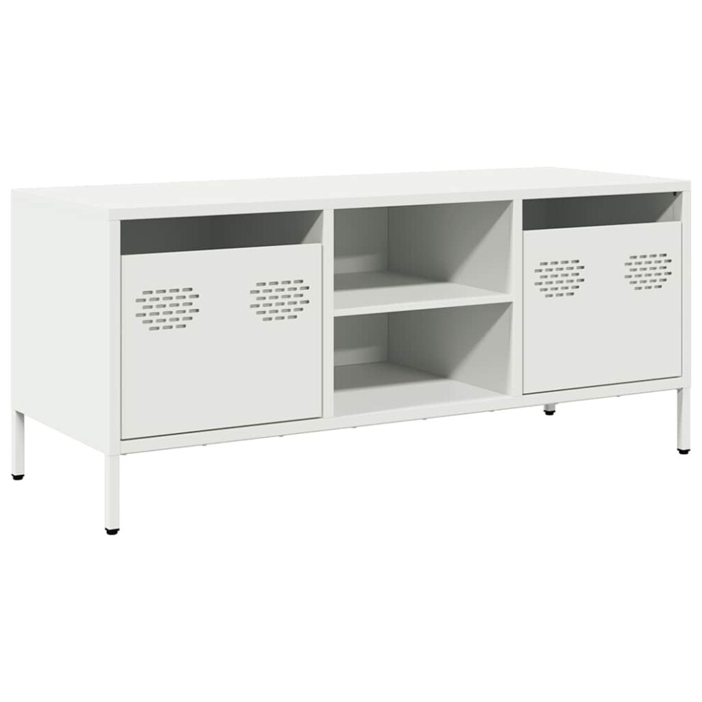 (white) vidaXL TV Cabinet TV Stand Media Hifi Cabinet TV Unit Cold-rolled Steel