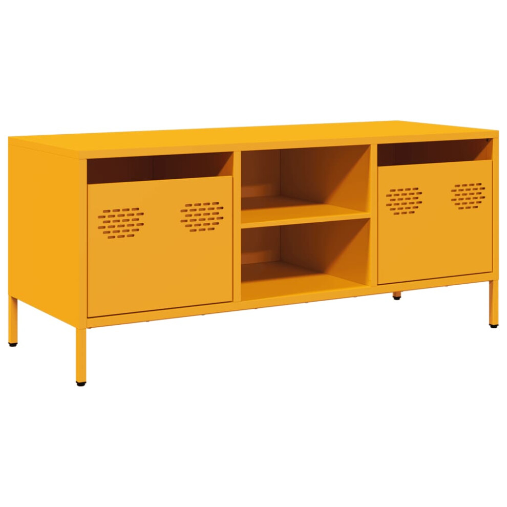 Vidaxl (Mustard Yellow) Tv Cabinet Tv Stand Media Hifi Cabinet Tv Unit Cold-Rolled Steel