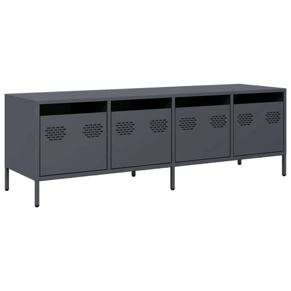 Vidaxl (Anthracite) Tv Cabinet Tv Stand Media Hifi Cabinet Tv Unit Cold-Rolled Steel