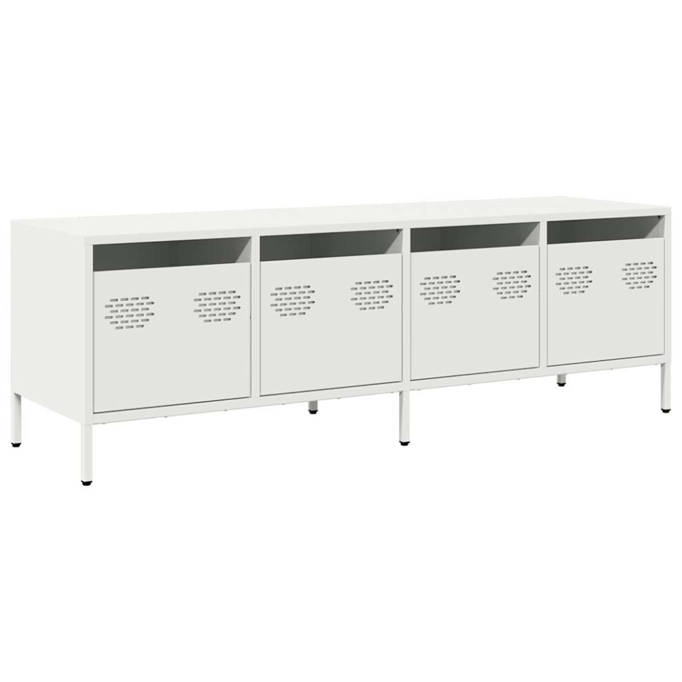 Vidaxl (White) Tv Cabinet Tv Stand Media Hifi Cabinet Tv Unit Cold-Rolled Steel