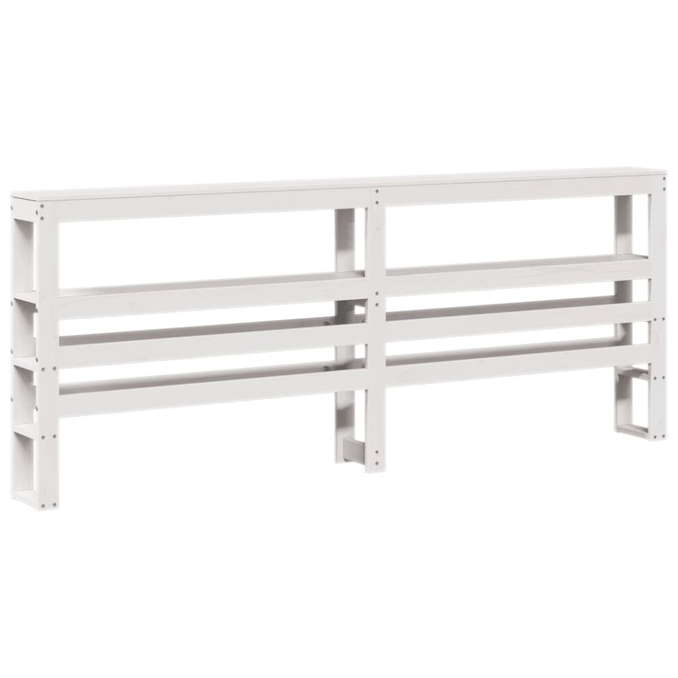 Vidaxl (White, 186 X 19 X 82 Cm) Headboard With Shelves Bedroom Bed Header Bed Headboard Solid Wood Pine