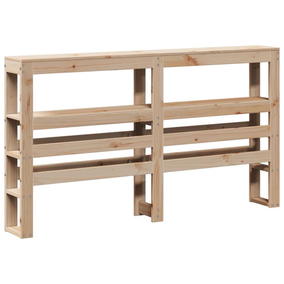 Vidaxl (Natural, 166 X 19 X 82 Cm) Headboard With Shelves Bedroom Bed Header Bed Headboard Solid Wood Pine