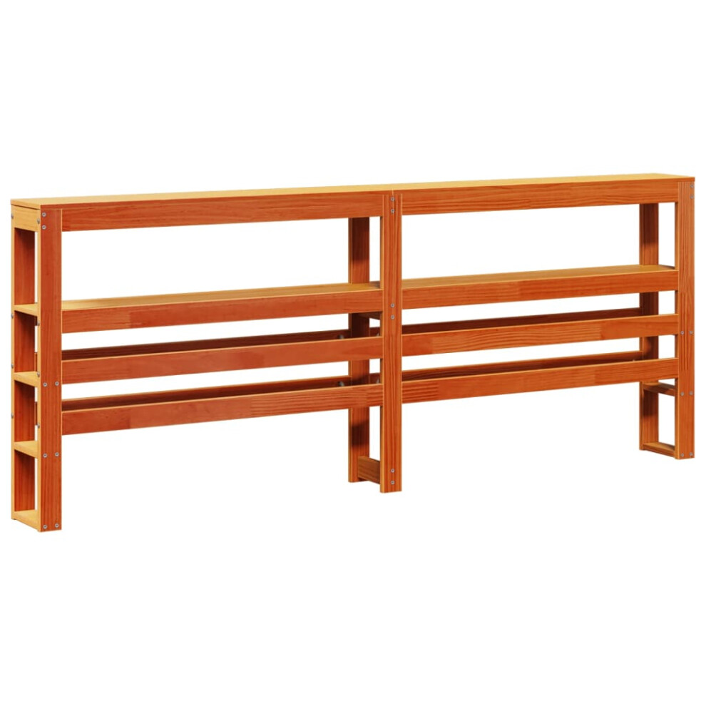 Vidaxl (Wax Brown, 186 X 19 X 82 Cm) Headboard With Shelves Bedroom Bed Header Bed Headboard Solid Wood Pine