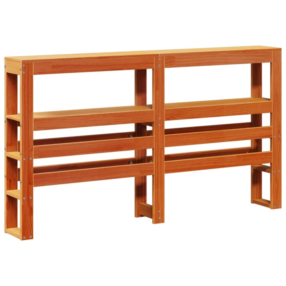 Vidaxl (Wax Brown, 146 X 19 X 82 Cm) Headboard With Shelves Bedroom Bed Header Bed Headboard Solid Wood Pine