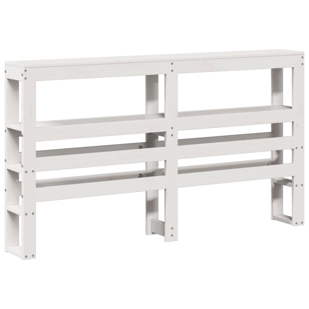 Vidaxl (White, 156 X 19 X 82 Cm) Headboard With Shelves Bedroom Bed Header Bed Headboard Solid Wood Pine