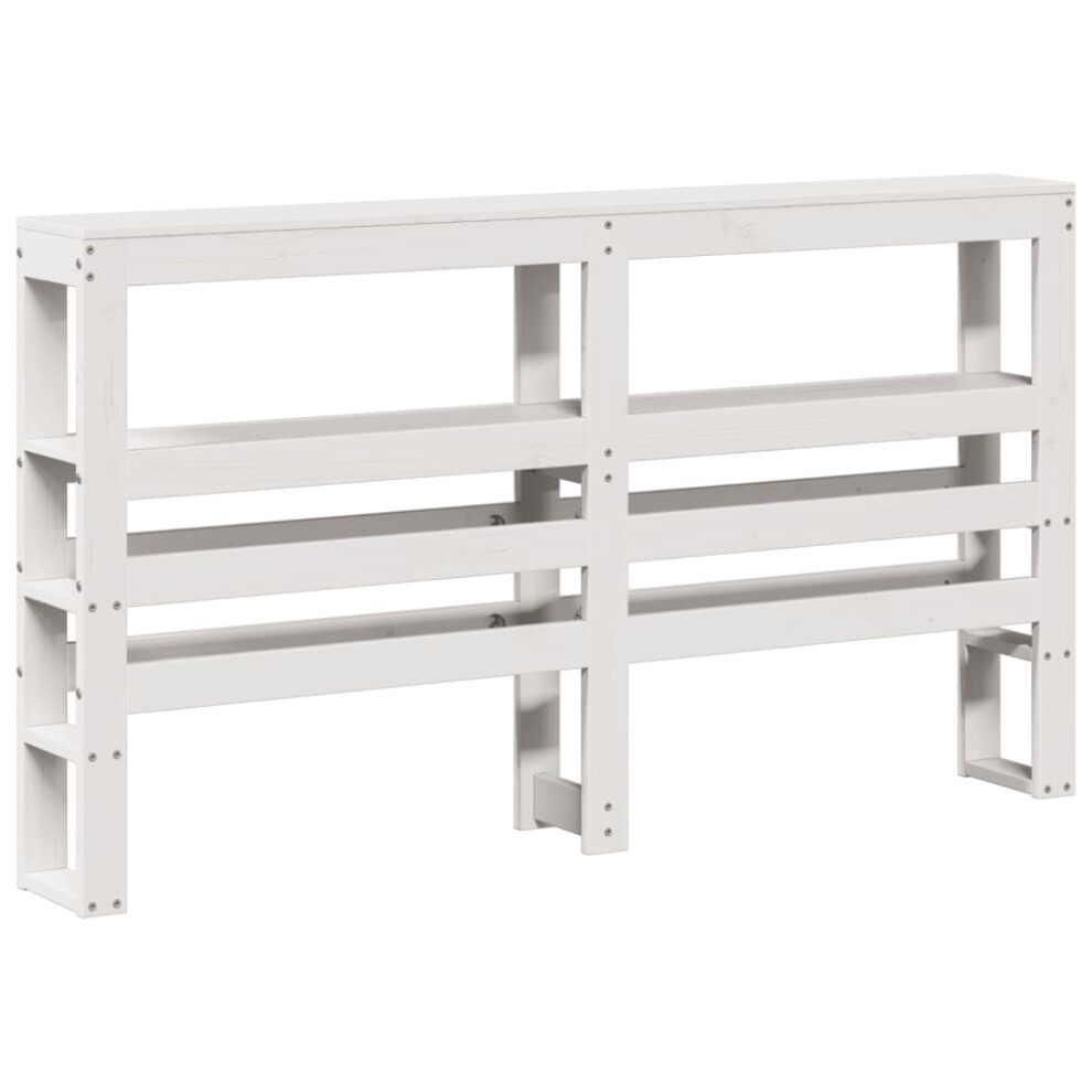 Vidaxl (White, 126 X 19 X 82 Cm) Headboard With Shelves Bedroom Bed Header Bed Headboard Solid Wood Pine