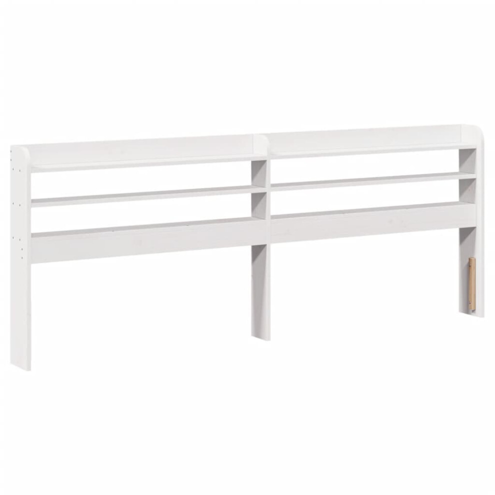 Vidaxl (, 210 X 16 X 82 Cm) Headboard With Shelves Bed Header Bed Headboard Solid Wood Pine White