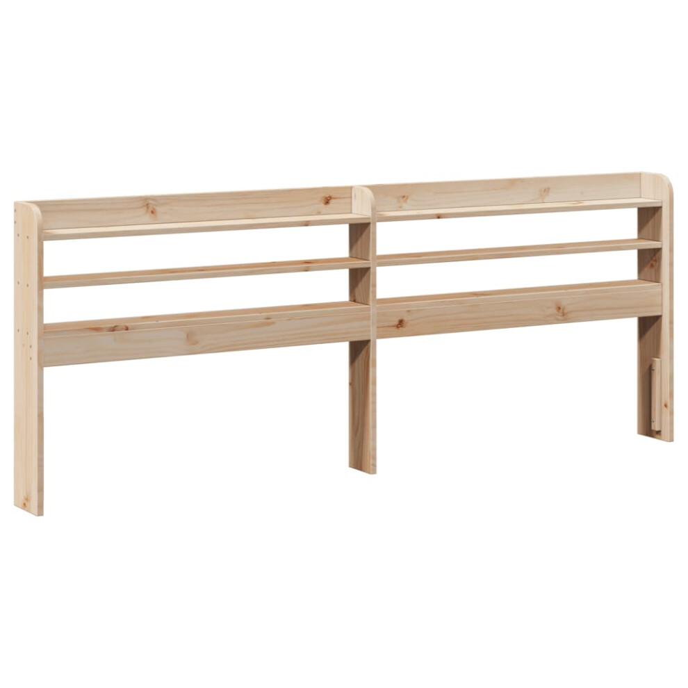 Vidaxl (Natural, 190 X 16 X 82 Cm) Headboard With Shelves Bed Header Bed Headboard Solid Wood Pine Brown