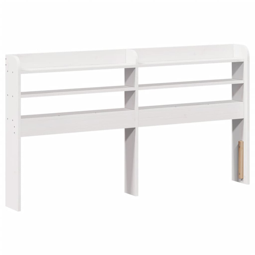 Vidaxl (, 170 X 16 X 82 Cm) Headboard With Shelves Bed Header Bed Headboard Solid Wood Pine White
