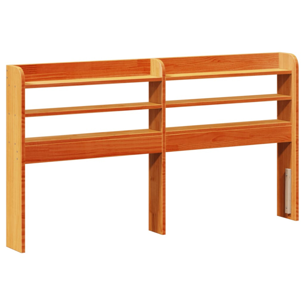 Vidaxl (Wax 170 X 16 X 82 Cm) Headboard With Shelves Bed Header Bed Headboard Solid Wood Pine Brown
