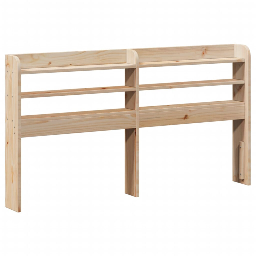 Vidaxl (Natural, 145 X 16 X 82 Cm) Headboard With Shelves Bed Header Bed Headboard Solid Wood Pine Brown