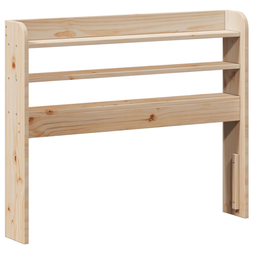Vidaxl (Natural, 85 X 16 X 82 Cm) Headboard With Shelves Bed Header Bed Headboard Solid Wood Pine Brown