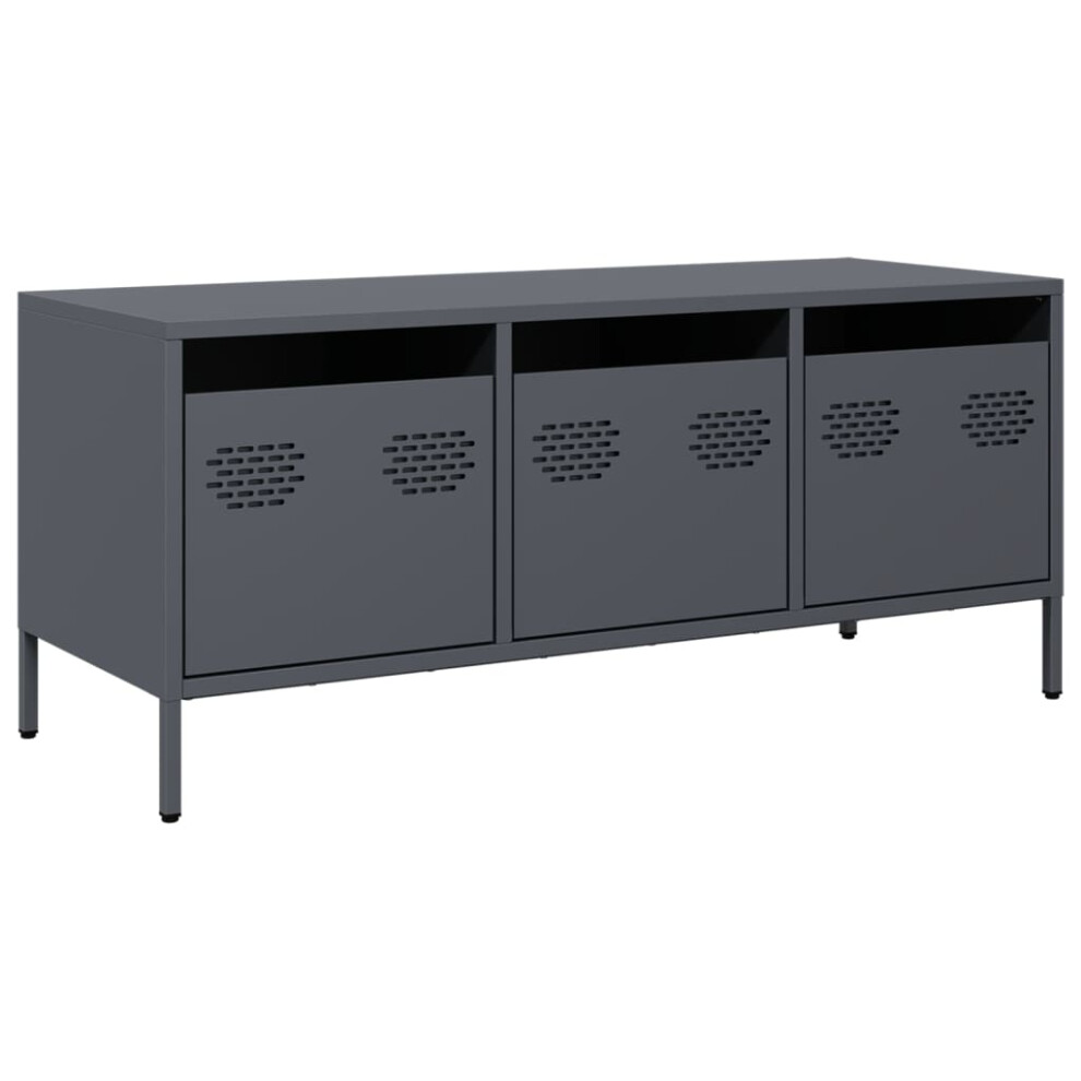 (anthracite, 101.5 x 39 x 43.5 cm) vidaXL TV Cabinet TV Stand Media Hifi Cabinet TV Unit Cold-rolled Steel