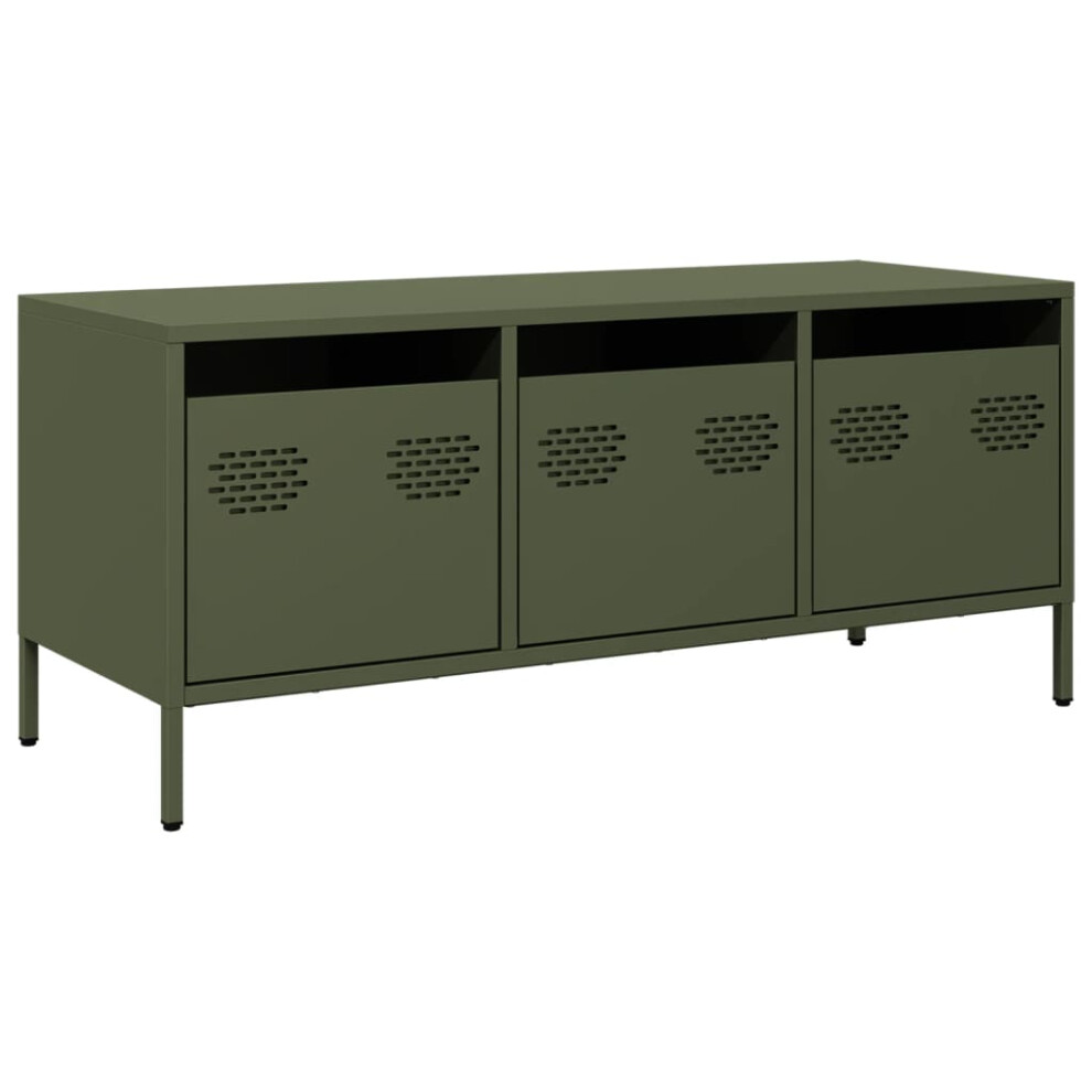 Vidaxl (Olive Green, 101.5 X 39 X 43.5 Cm) Tv Cabinet Tv Stand Media Hifi Cabinet Tv Unit Cold-Rolled Steel