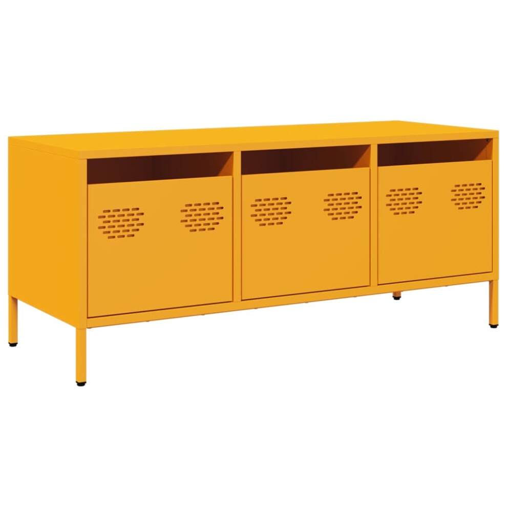 Vidaxl (Mustard Yellow, 101.5 X 39 X 43.5 Cm) Tv Cabinet Tv Stand Media Hifi Cabinet Tv Unit Cold-Rolled Steel
