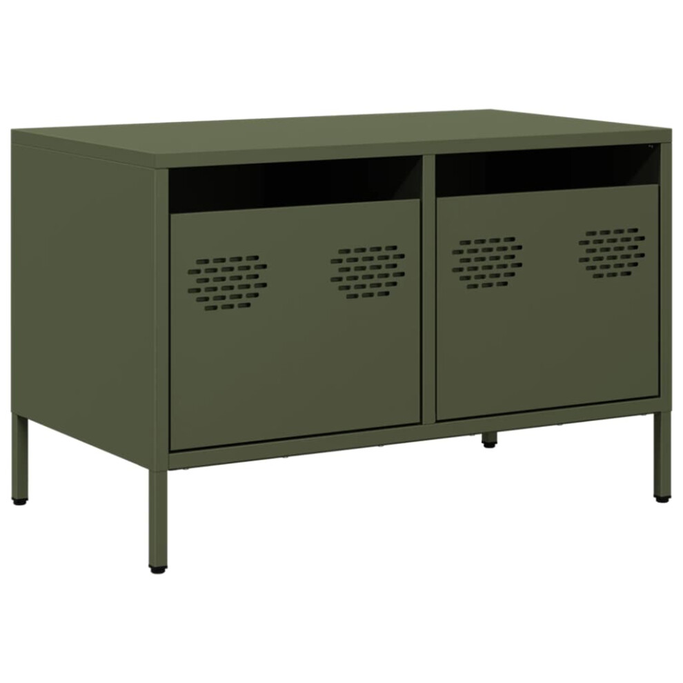 (olive green, 68 x 39 x 43.5 cm) vidaXL TV Cabinet TV Stand Media Hifi Cabinet TV Unit Cold-rolled Steel