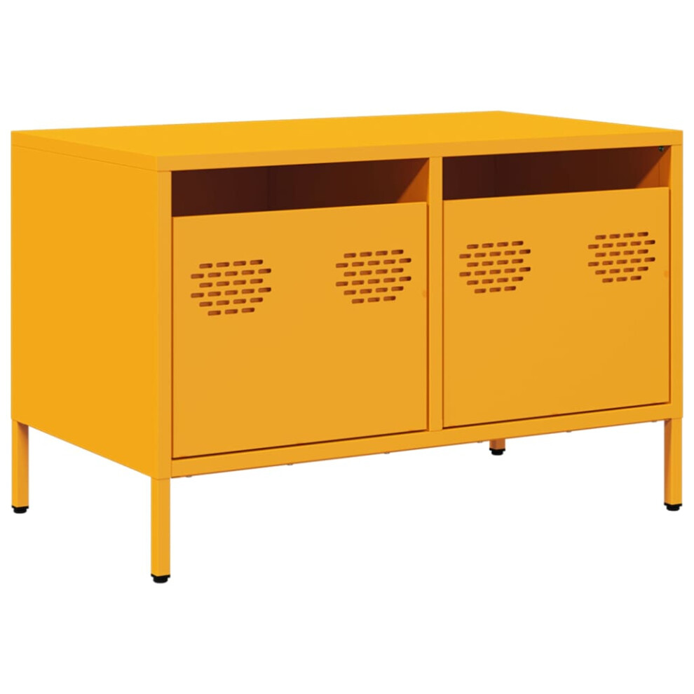 Vidaxl (Mustard Yellow, 68 X 39 X 43.5 Cm) Tv Cabinet Tv Stand Media Hifi Cabinet Tv Unit Cold-Rolled Steel