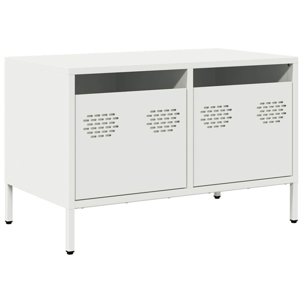 Vidaxl (White, 68 X 39 X 43.5 Cm) Tv Cabinet Tv Stand Media Hifi Cabinet Tv Unit Cold-Rolled Steel