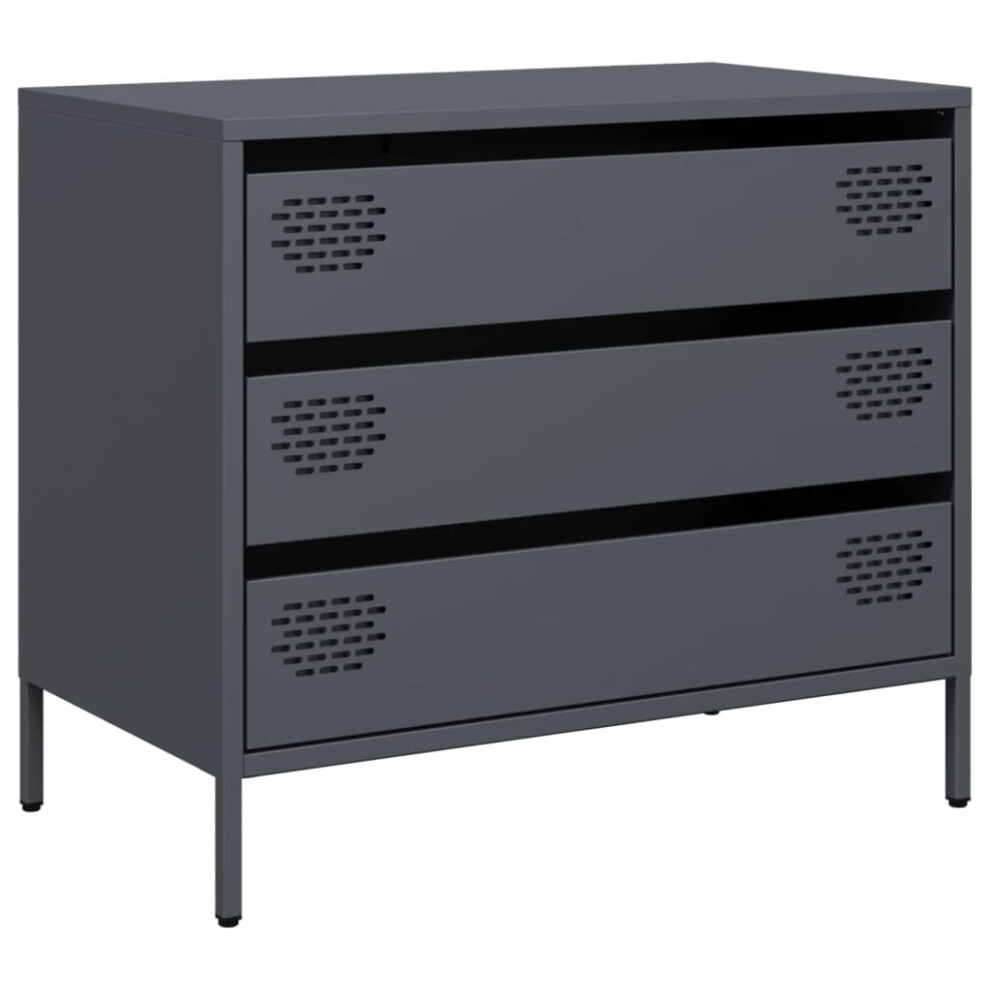 (anthracite) vidaXL Sideboard Cabinet Storage Cupboard Highboard Cold-rolled Steel