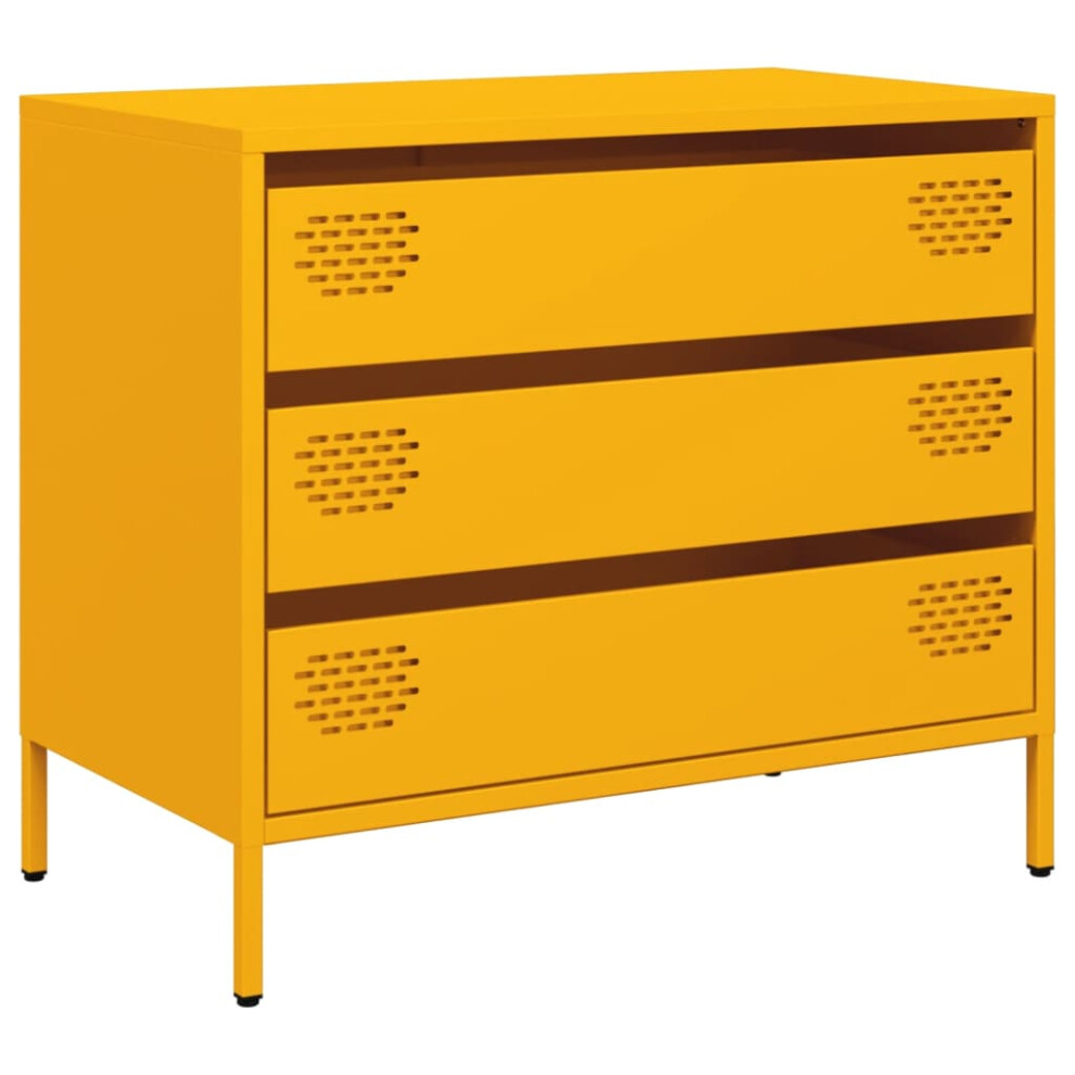 Vidaxl (Yellow) Sideboard Cabinet Storage Cupboard Highboard Cold-Rolled Steel Yellow