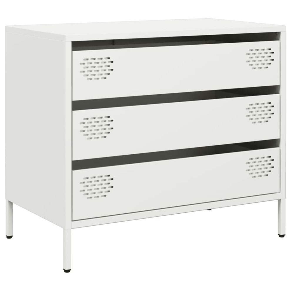 Vidaxl (White) Sideboard Cabinet Storage Cupboard Highboard Cold-Rolled Steel White